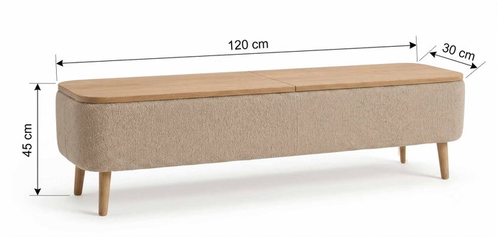 Hanah Home Sarven Soporte para TV Beige con Otomano